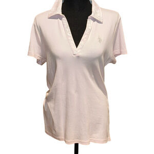 US Polo Assn Light Pink Polo Short Sleeve Large